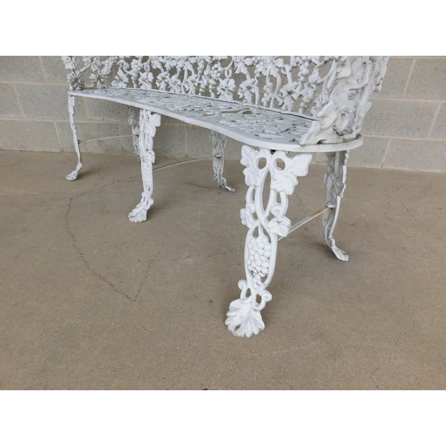 Vintage Grape Vine Pattern Aluminum Settee Garden Bench 55"w For Sale - Image 4 of 10