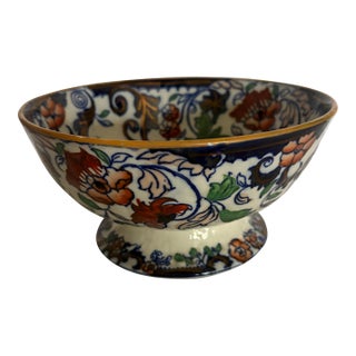 Late 19th Century English Iron Stone Imari Style Footed Bowl For Sale