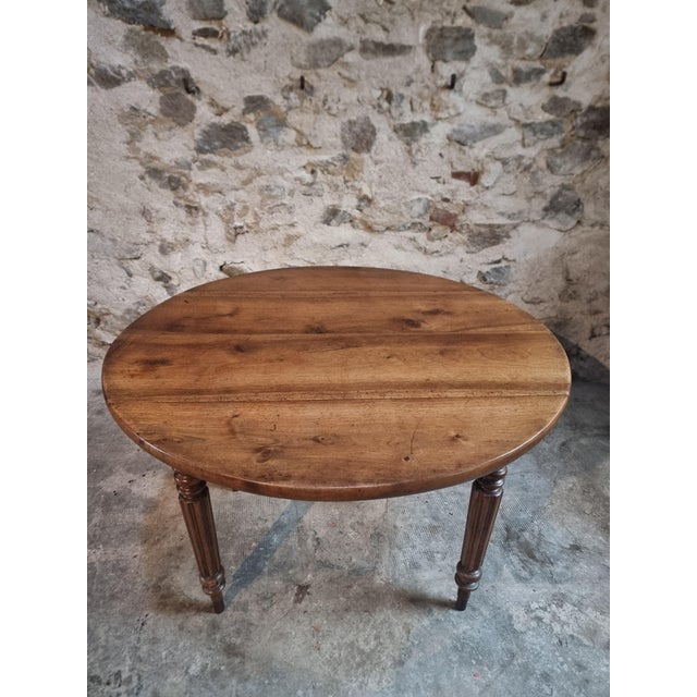 Antique French Drop-Leaf Table in Walnut, 1800s For Sale - Image 9 of 17