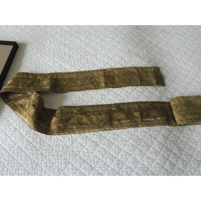 Heavy Woven Golden Color Metallic Threads Decorative Trim For Sale - Image 4 of 6