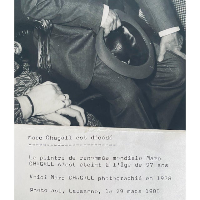 Black And White Photograph Of Marc Chagall 1978, 1978 For Sale - Image 4 of 7