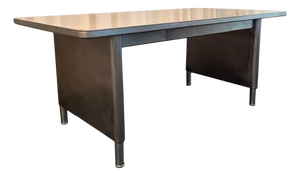 1950s Mid-Century Industrial Brushed Steel Police Station Desk