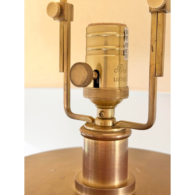 Ralph Lauren Modern Glass and Natural Brass Table Lamps, a Pair For Sale In Washington DC - Image 6 of 7