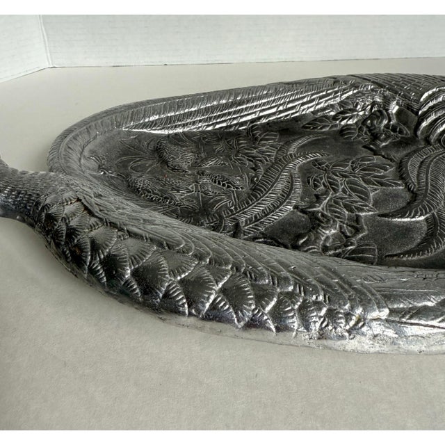 Metal Vintage 1986 Arthur Court Double Pheasant Quail Aluminum Serving Tray For Sale - Image 7 of 9
