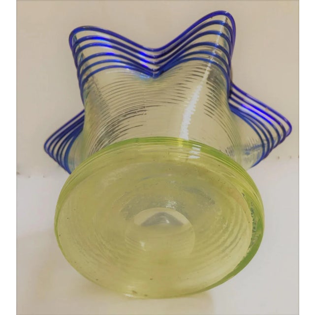 Mid 20th Century Murano Hand Blown Free Form Handkerchief Glass Vase With Overhead Handle For Sale - Image 9 of 12