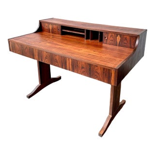 1960s Mid Century Modern Danish Rosewood Floating Style Desk For Sale