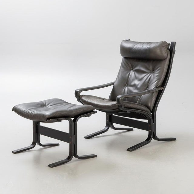 Ingmar Relling Set of Vintage Siesta Chair with Ottoman by Ingmar Relling for Westnofa, 1960s For Sale - Image 4 of 4