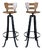 Vintage Brutalist Bar Stools in Iron and Wood, 1960s, Set of 2 For Sale