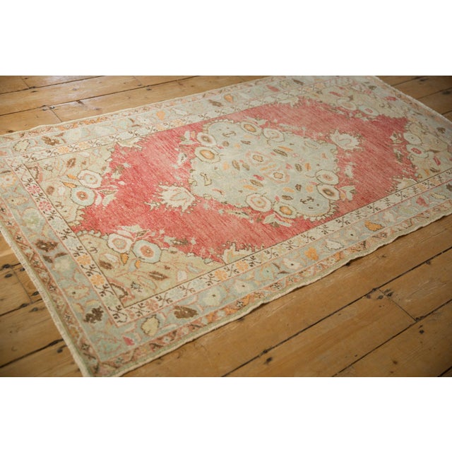 1960s Vintage Turkish Oushak Medallion Multicolor Wool Rug For Sale - Image 9 of 10