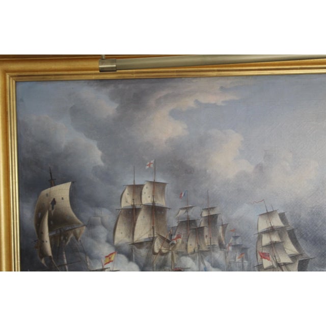 Late 19th Century r.b. Spencer "The Battle of Trafalgar" Oil on Canvas Framed For Sale In New York - Image 6 of 18