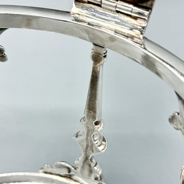 Antique Edwardian English Biscuit Barrel with Silver Plated and Cut Glass Liner, England, 1900 For Sale - Image 17 of 18