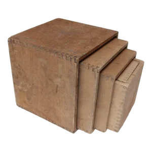 Set of Seven Handmade Vintage Primitive Vintage Nesting Cubes/Blocks in Pine