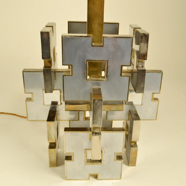 White Geometric Table Lamp by Gaetano Sciolari, 1970s For Sale - Image 8 of 11
