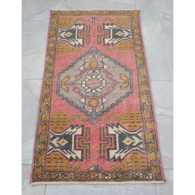 1970s Hand Knotted Turkish Runner - 1'7" X 3'1" For Sale - Image 4 of 8
