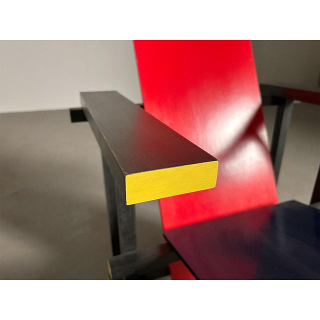 Red and Blue Chair by Gerrit Rietveld for Gerard Van De Groenekan, 1970 For Sale - Image 10 of 13