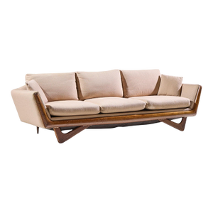 Adrian Pearsall Style Mid Century Walnut Gondola Sofa