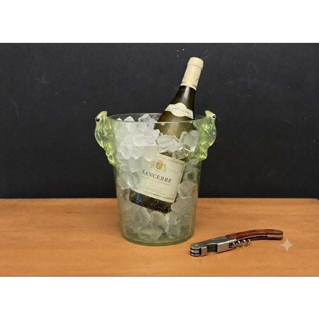 Vintage Lucite Translucent Green Tree Frog Ice Bucket Wine Cooler For Sale - Image 12 of 12