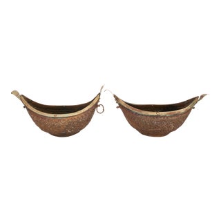 Mid-Century Turkish Copper Candle Holders - a Pair For Sale