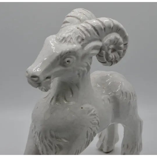 Bitossi 1960s NR Nuovo Rinascimento Italian Ceramic Ram Sheep Goat Bighorn For Sale - Image 4 of 6