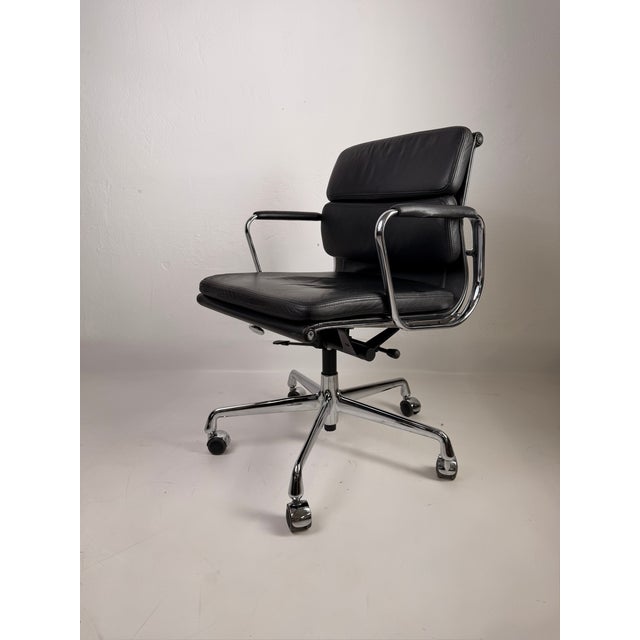 Leather and Chrome Soft Pad Chair by Charles and Ray Eames for Vitra, 1960s For Sale - Image 9 of 10
