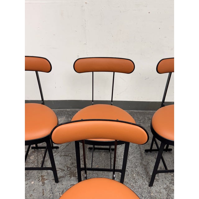 Metal Michael Oren Design Porter Place Style Swivel Counter Stools, Set of Four For Sale - Image 7 of 12