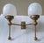 Art Deco Vintage Art Deco Light Old Lamp Wall Sconces Fixture Brass & Milk Glass Shade Ship Light For Sale - Image 3 of 6