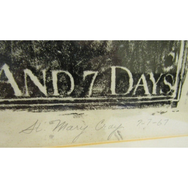 Original St. Mary Cray 1967 Brass Rubbing of Mrs. Philadelphia Greenwood Tombstone For Sale - Image 4 of 5