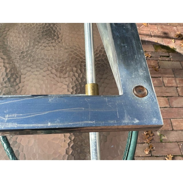 John Vesey v-41 X-Leg Aluminum Brass Coffee Table Mid Century Modern For Sale - Image 12 of 12