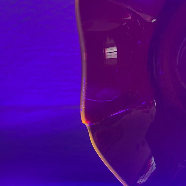 Large Mid-Century Blenko Attributed Orange Crackle Glass Bowl For Sale - Image 10 of 10