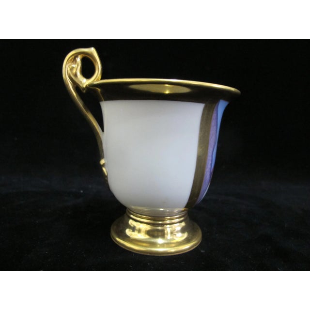 17th Century KPM Antique Hand Painted Gilded Heavenly Angel Pointing Upward Portrait Cup For Sale - Image 5 of 8