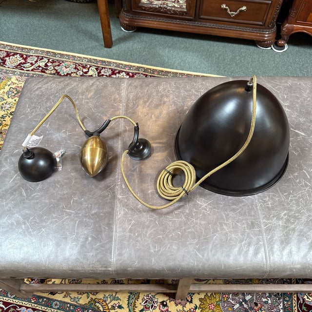 Arteriors Egg Drop Pendant, Bronze/Brass For Sale In San Francisco - Image 6 of 13