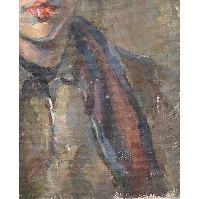 Vintage Male Portrait Oil Painting, Ukrainian Art, 1970s 43-34 For Sale - Image 6 of 6