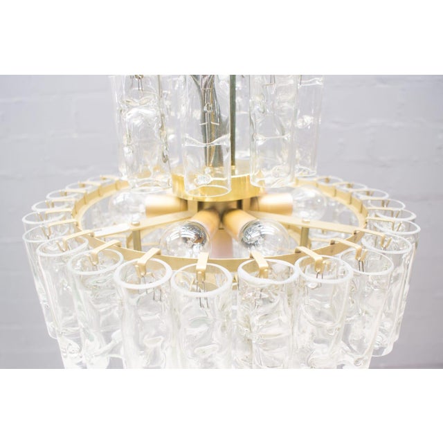 Metal 3-Tier Glass Tube Chandelier by Doria, 1960s For Sale - Image 7 of 13