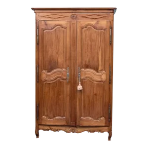 Antique 19th Century French Louis XV Solid Walnut Armoire