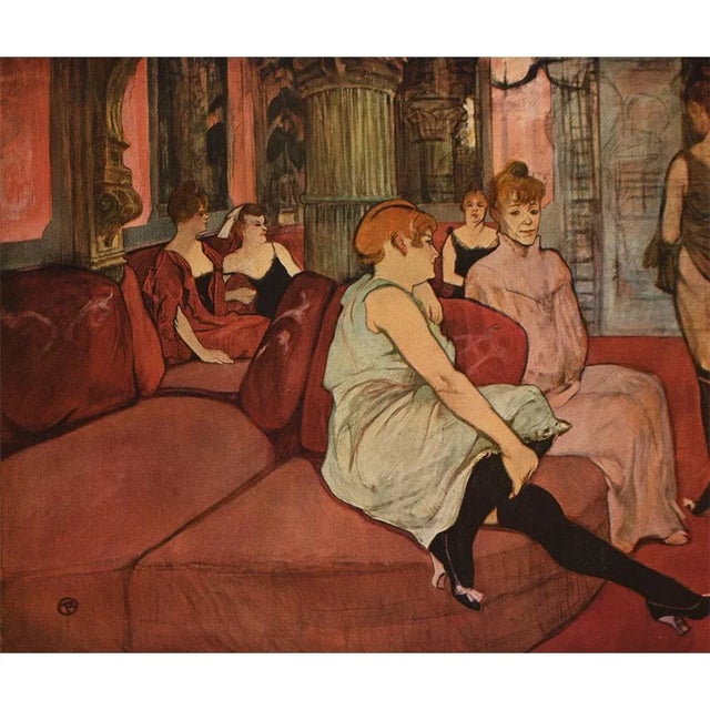 Paper 1940s After Toulouse-Lautrec "In the Salon" Vintage Swiss Lithograph For Sale - Image 7 of 8