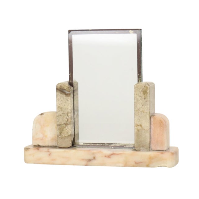 Small Art Deco Photo Frame in Marble, Glass and Mirrored Border, 1930s For Sale - Image 13 of 15