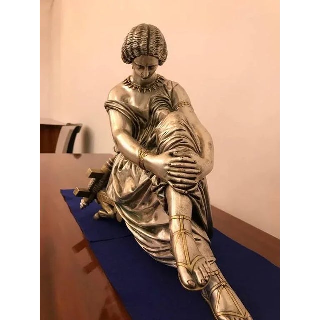 French French Bronze Figure of a Seated Female For Sale - Image 3 of 10