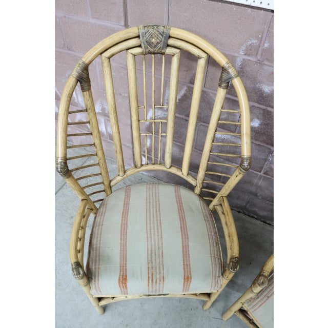 Mid 20th Century J. Williams & Co. Bamboo Style Rattan Armchairs For Sale - Image 5 of 11