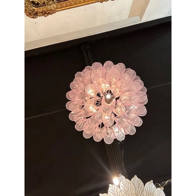 2000 - 2009 Murano Saddle Waterfall Chandelier in Pink For Sale - Image 5 of 7