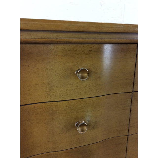 Mid Century Modern Lowboy Dresser With Brass Hardware For Sale - Image 11 of 12