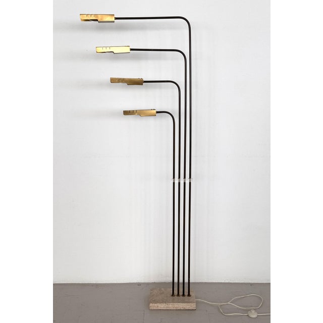 Italian Travertine and Brass Floor Lamp by Goffredo Reggiani, 1960s For Sale - Image 4 of 18