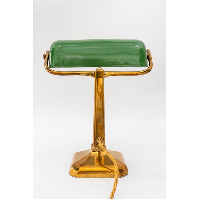 Art Deco Table Lamp in Enameled Shade, Vienna, 1920s For Sale - Image 4 of 18