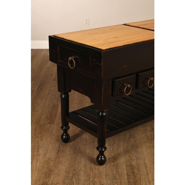 Wood French Colonial Style Butcher Block Kitchen Island For Sale - Image 7 of 18