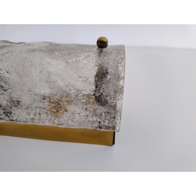 Mid-Century Modern Murano Eis Glass Wall Scone from Hillebrand Lighting, 1970s For Sale - Image 3 of 18