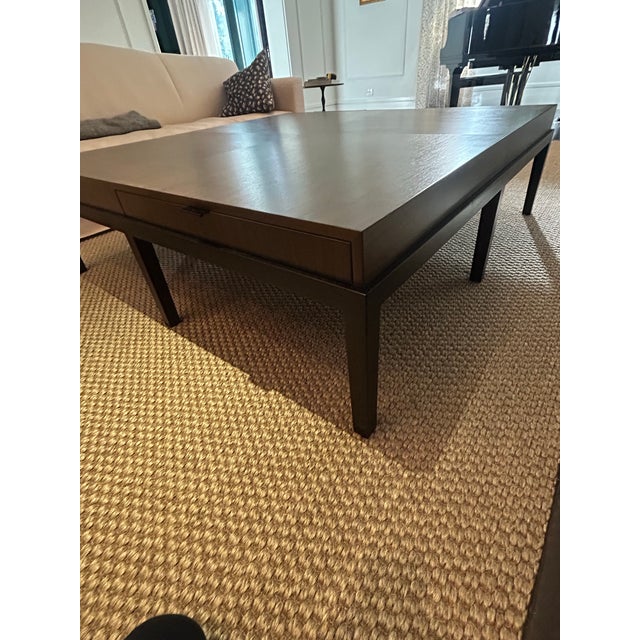 Wood Christian Liaigre for Holly Hunt Style Large Square Coffee Table. Unmarked. For Sale - Image 7 of 7