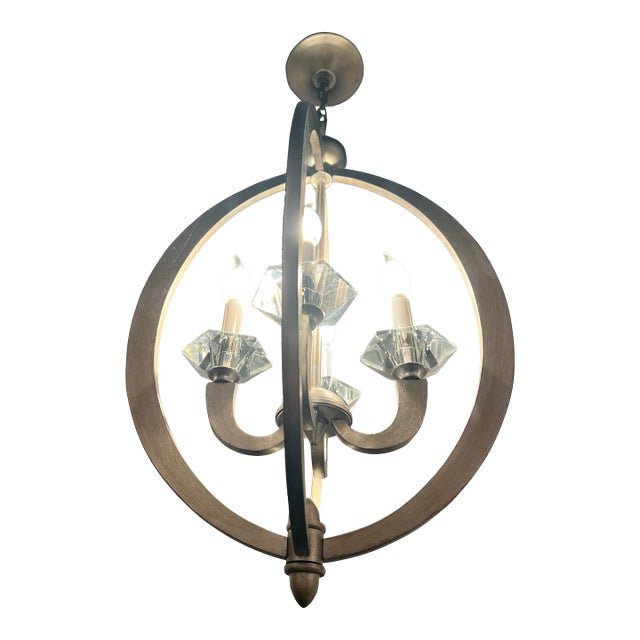 Savoy House Forum Silver 4-Light Foyer Pendant / Chandelier For Sale