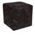Handmade Black Cowhide Leather Ottoman Pouf 18x18x18 in Chevron Patchwork For Sale - Image 11 of 11
