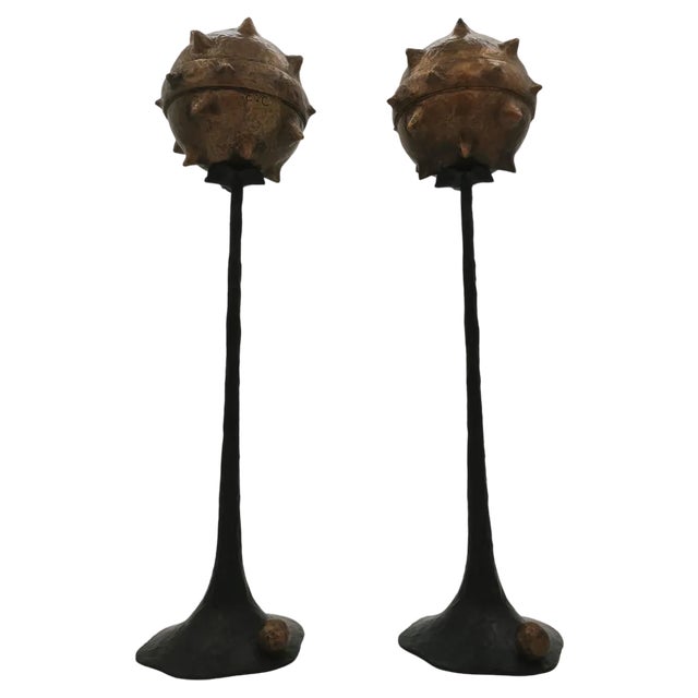 Primus Big Candlesticks by Emanuele Colombi, Set of 2 For Sale