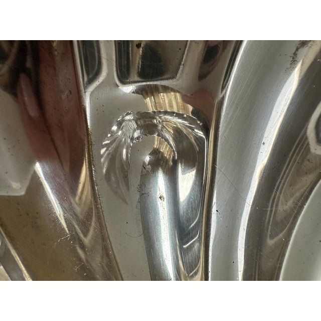 Vintage English Regency Sheffield Mid 20th Century Large 15"x 13" Heavy Silver Plated Clam Shell Serving Dish With Three(3) Hallmarks For Sale - Image 16 of 16