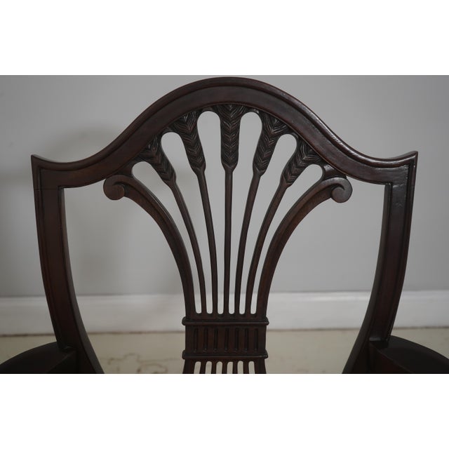 1990s Set of Six Stickley Shield Back Mahogany Dining Room Chairs For Sale - Image 5 of 18